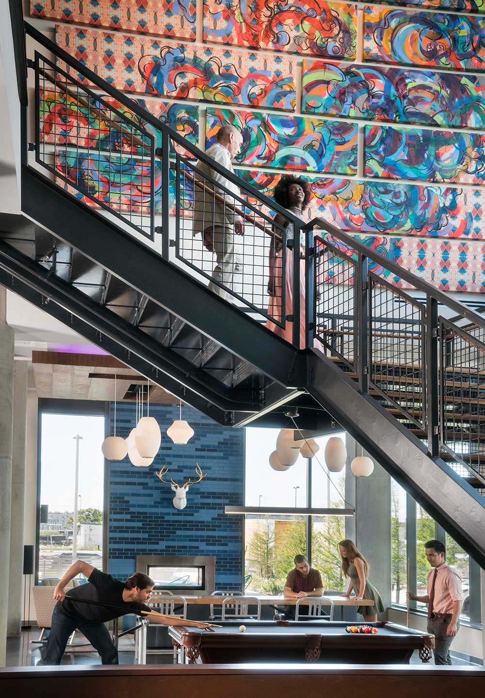 Aloft Hotel Stair Above Common Lobby