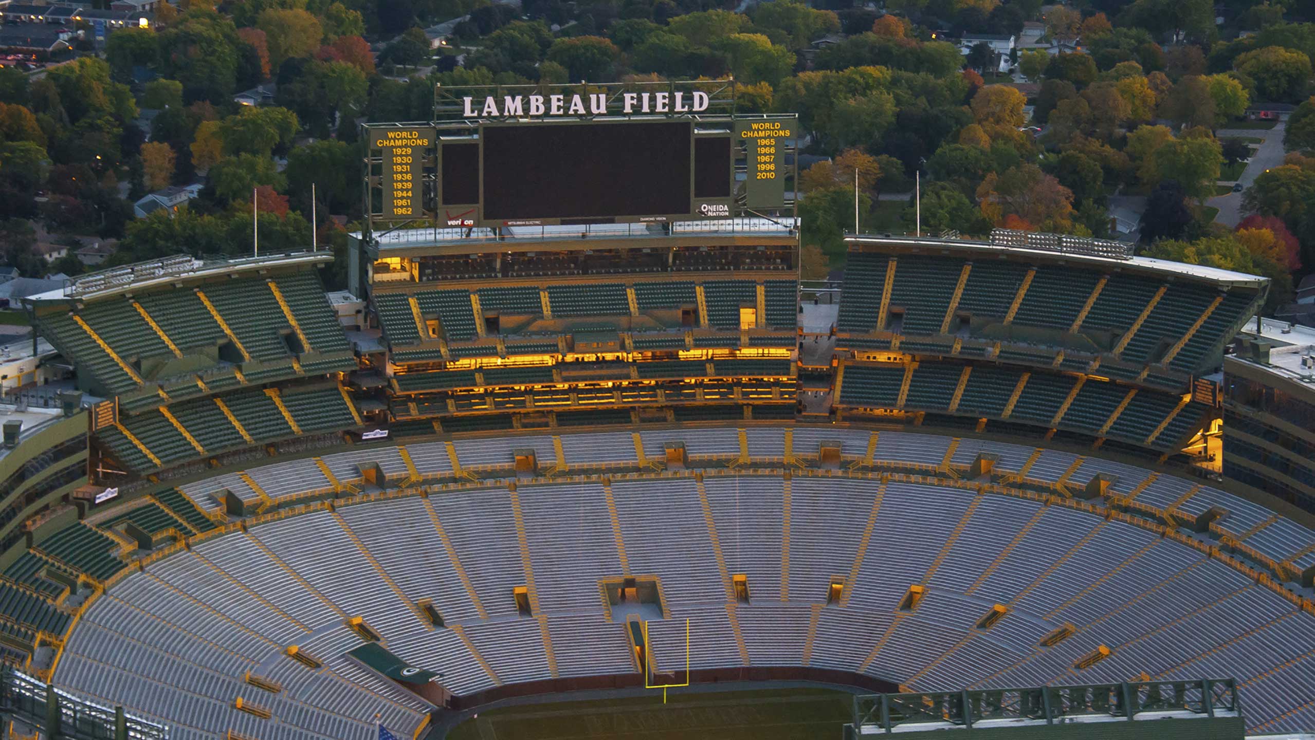 Lambeau Field Stadium Aerial