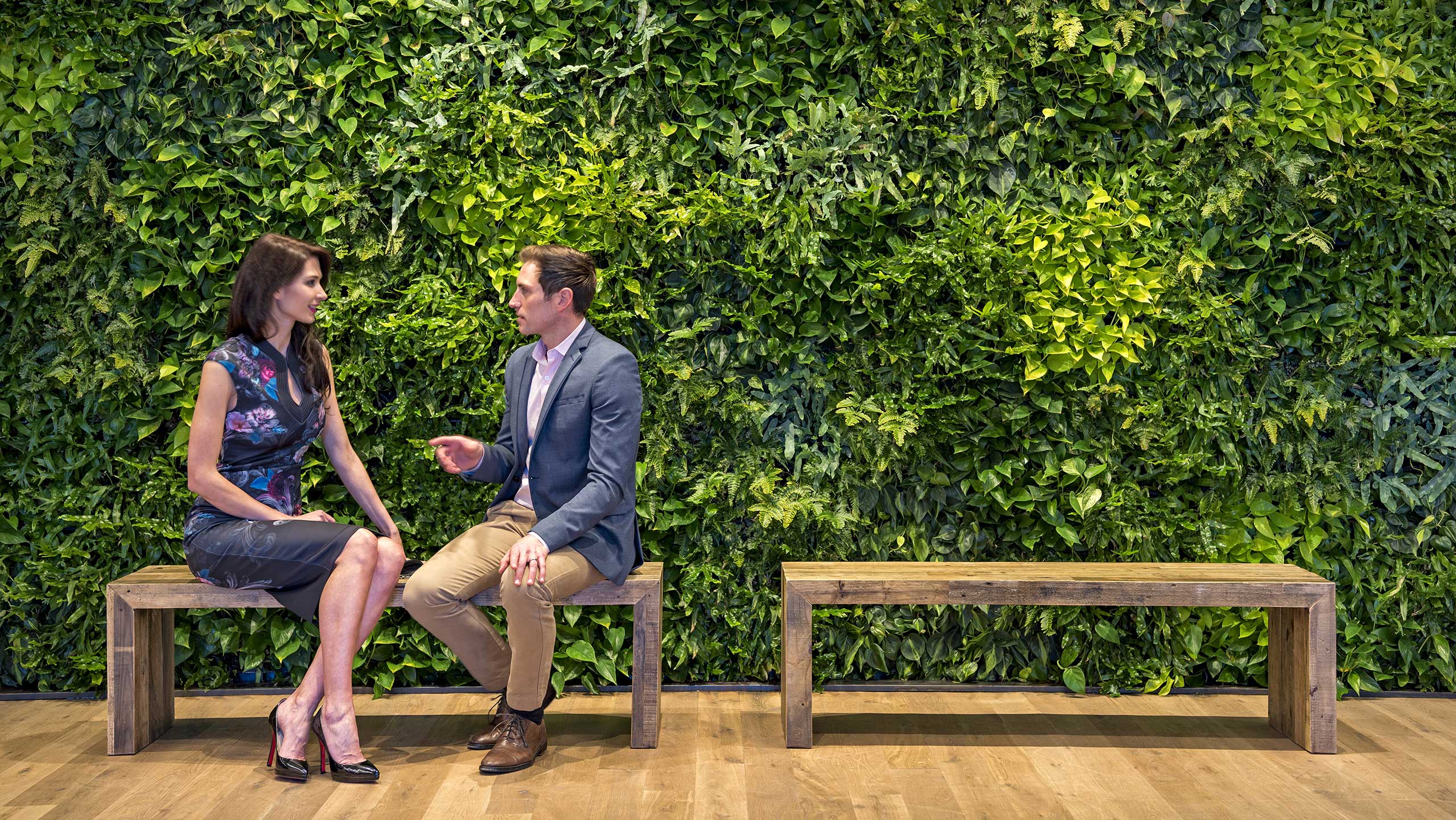 Van Ness Residences Reception Lobby Green Wall