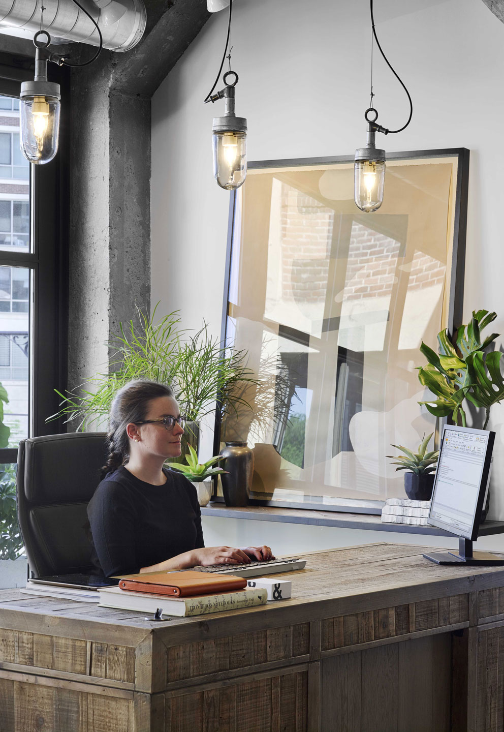 receptionist at desk