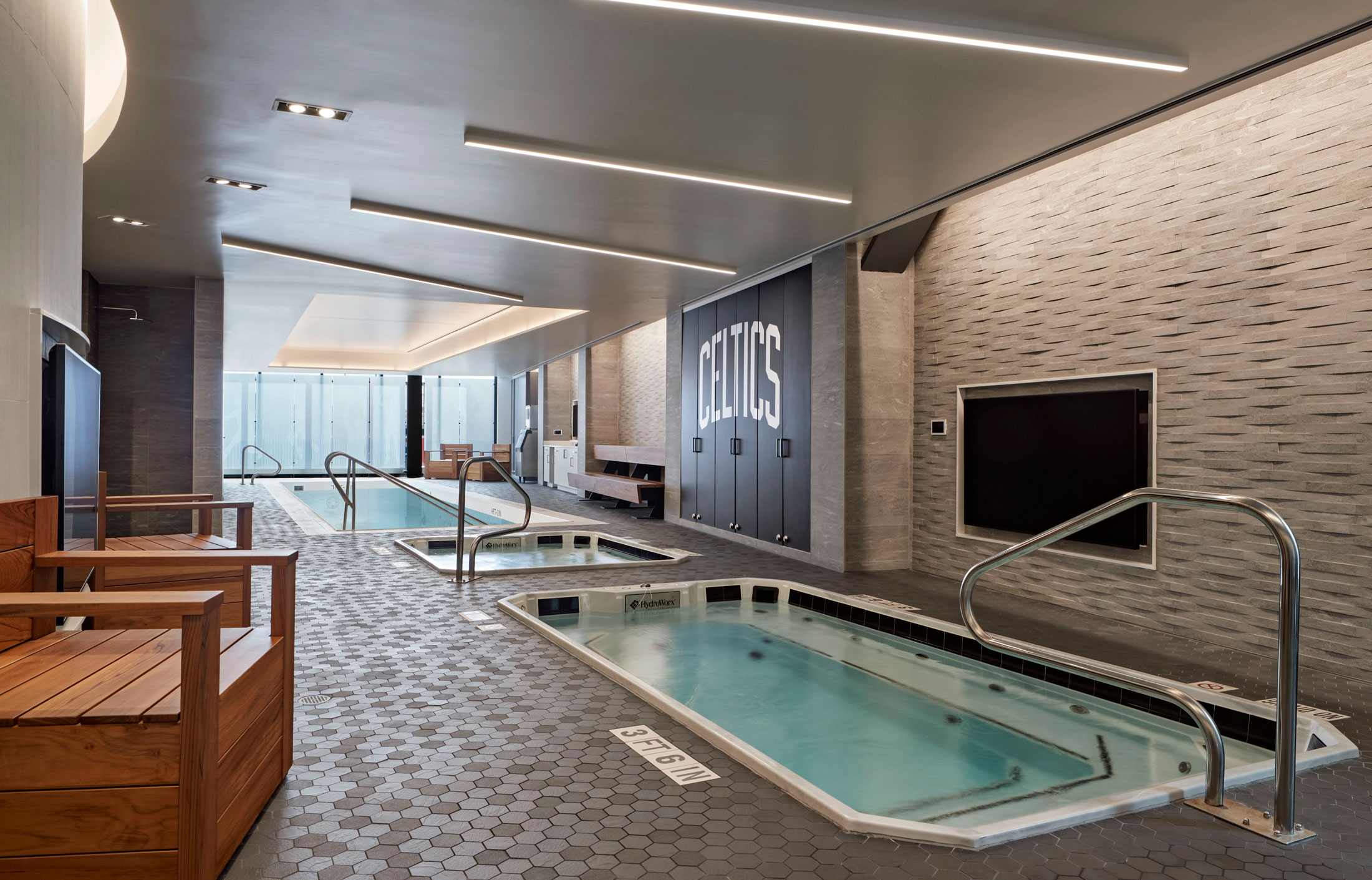 spa facilities at Celtics' practice facility