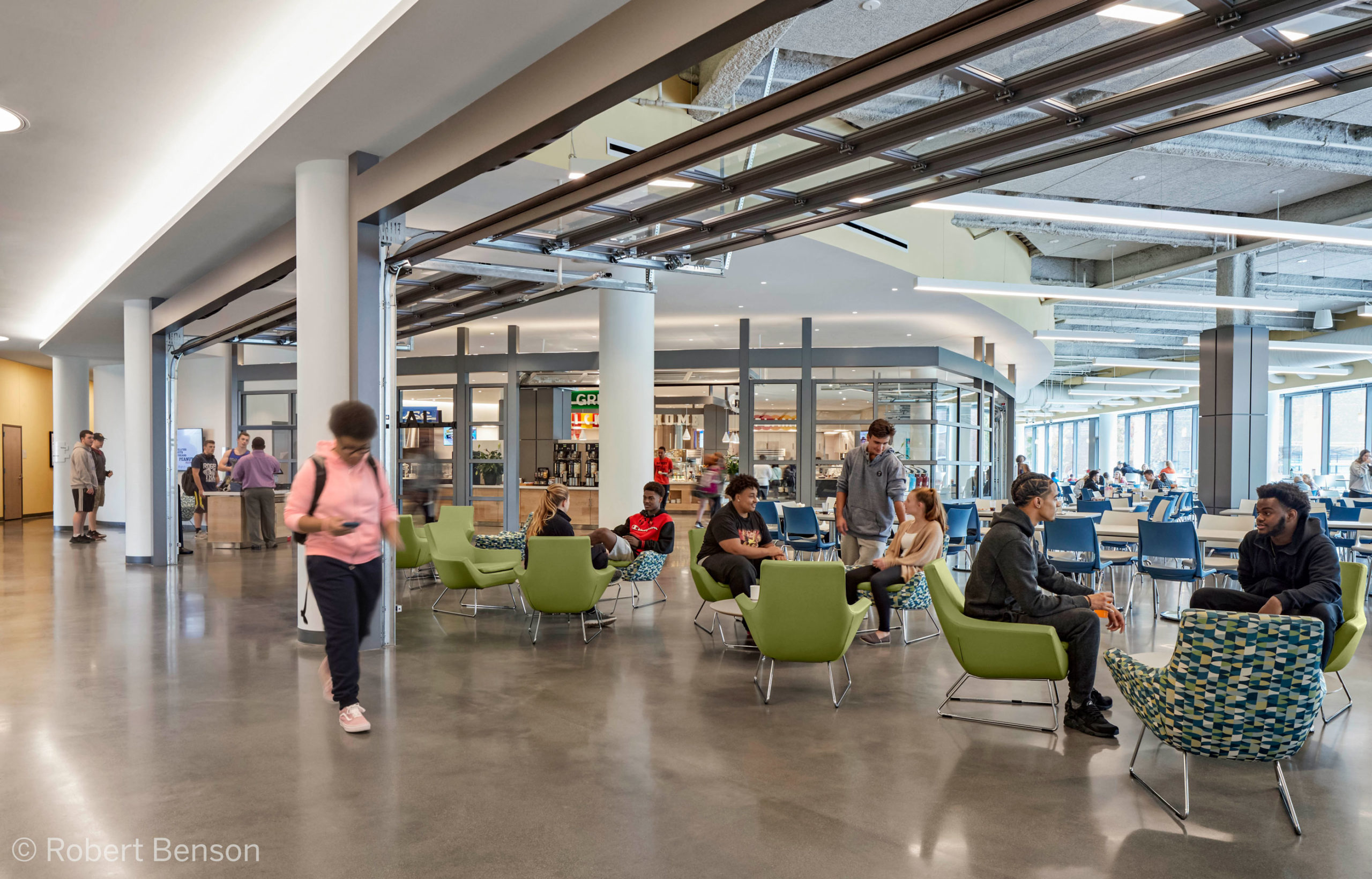 Dining hall and gathering spaces at UMass Boston