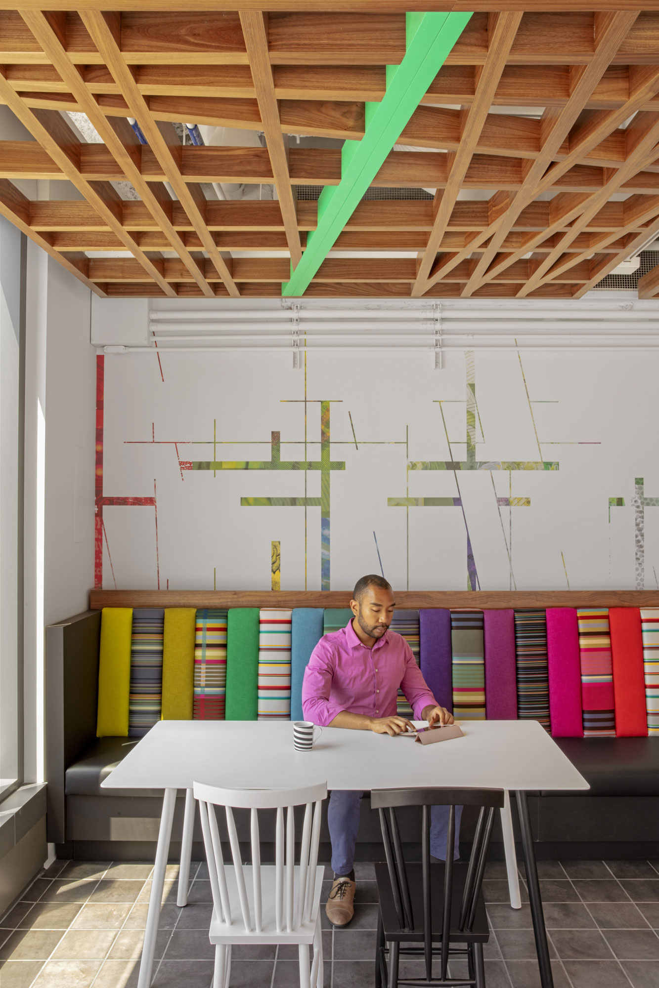 Top-floor communal cafe space at Publicis Groupe