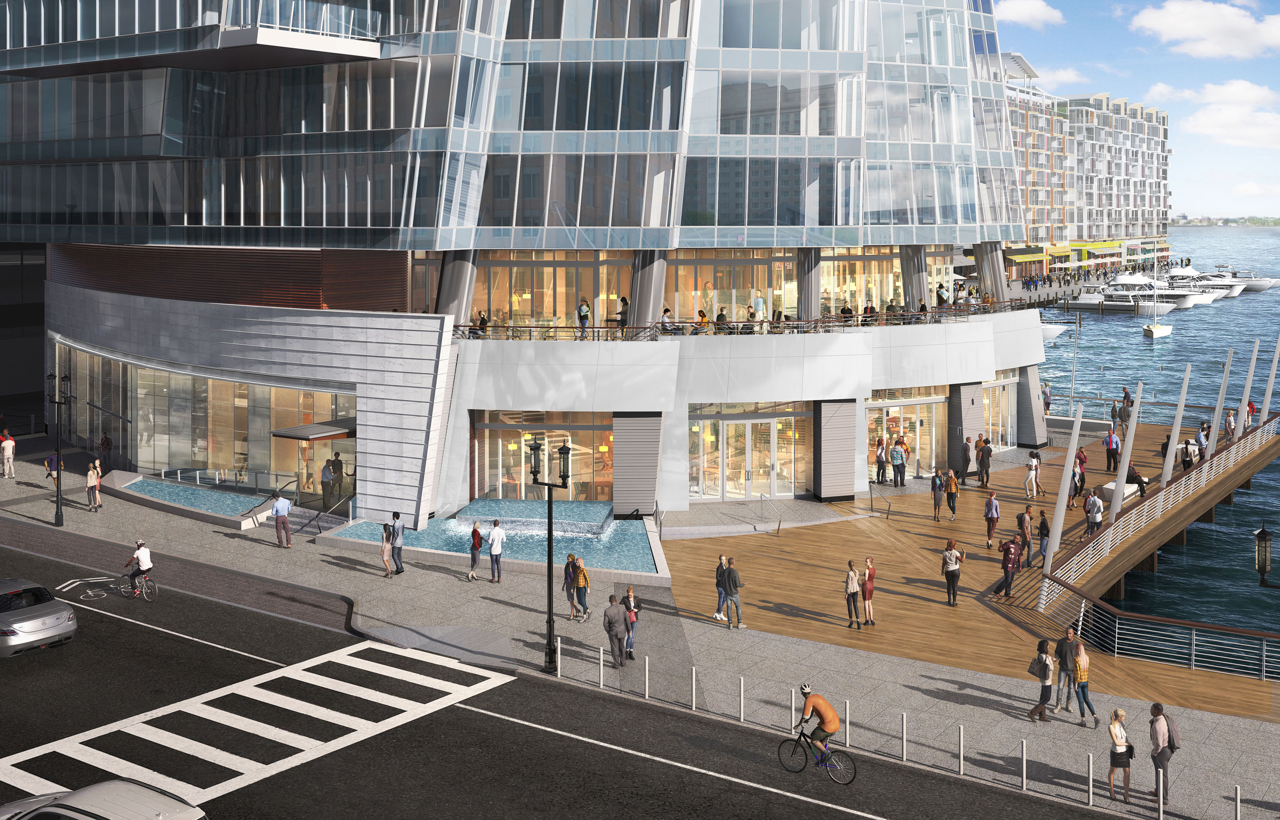 View of entrance of St. Regis Residences, Boston