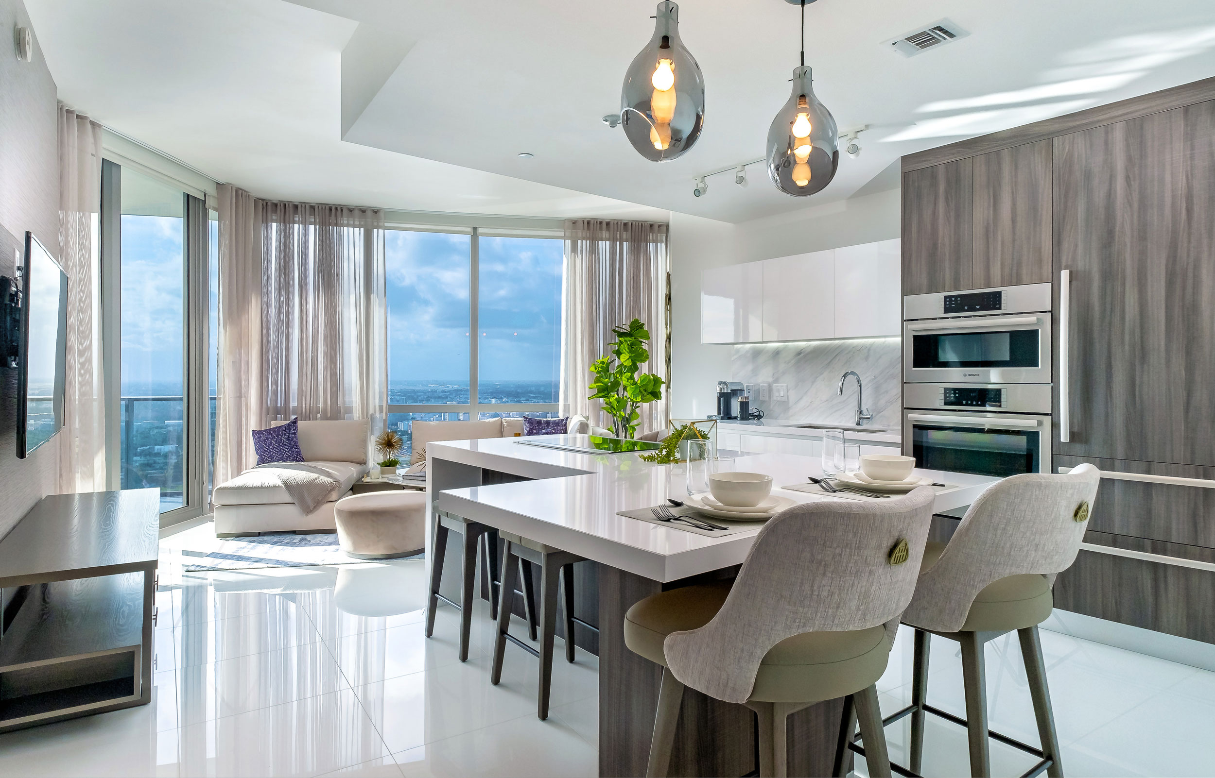 Interior living space at The Paramount Miami Worldcenter