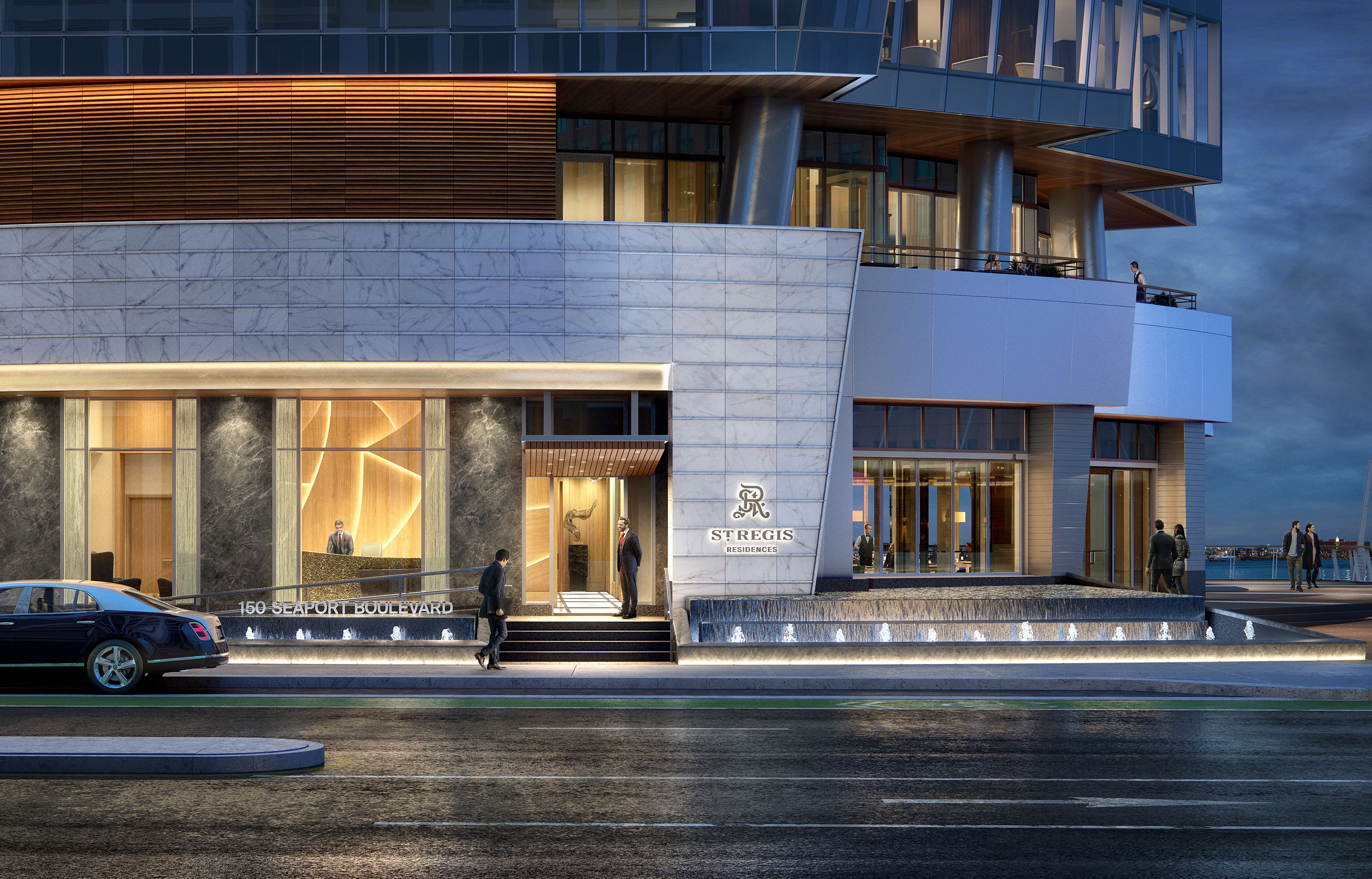 Street level view of St. Regis Residences, Boston