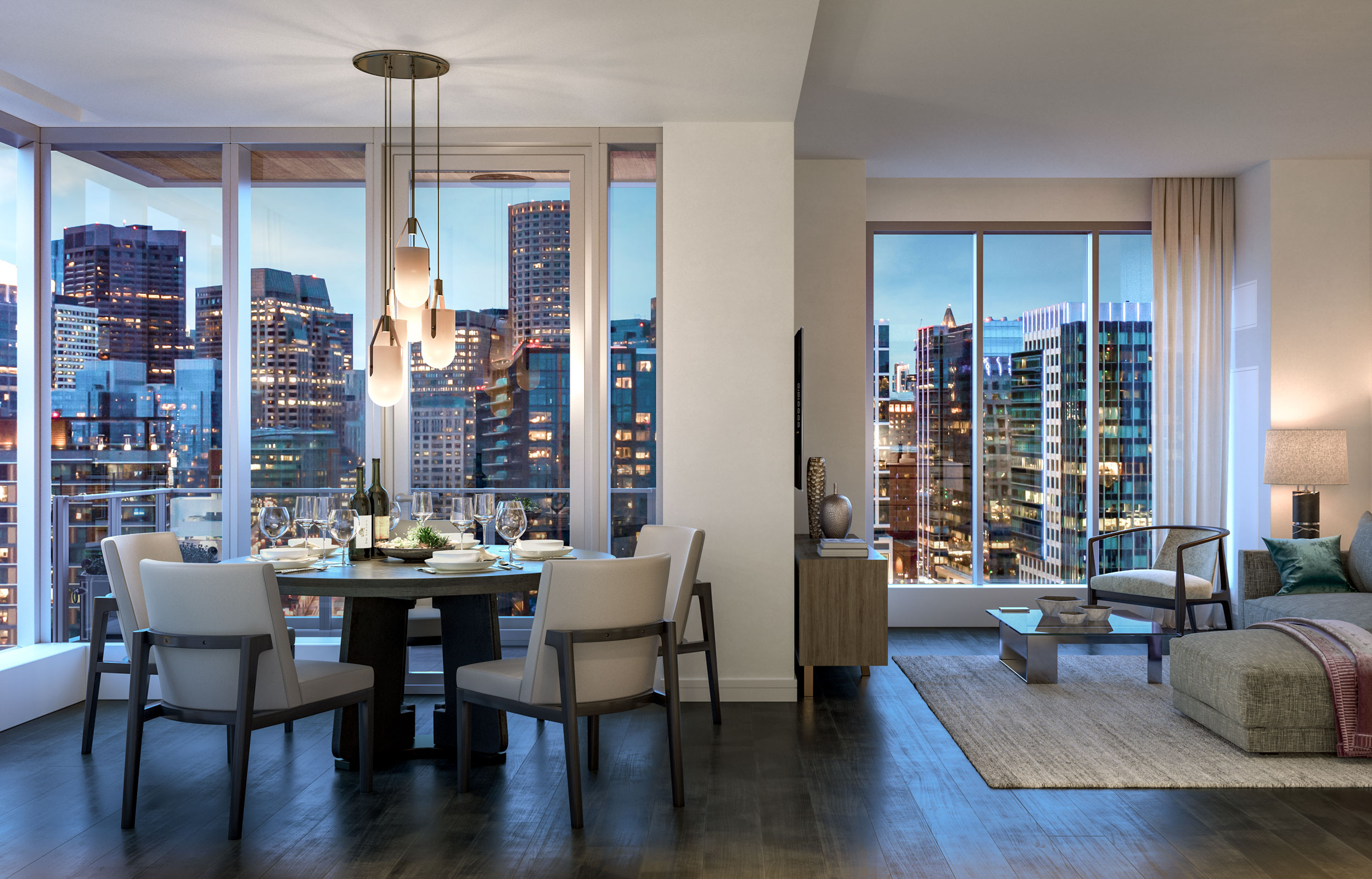 View from inside the St. Regis Residences, Boston